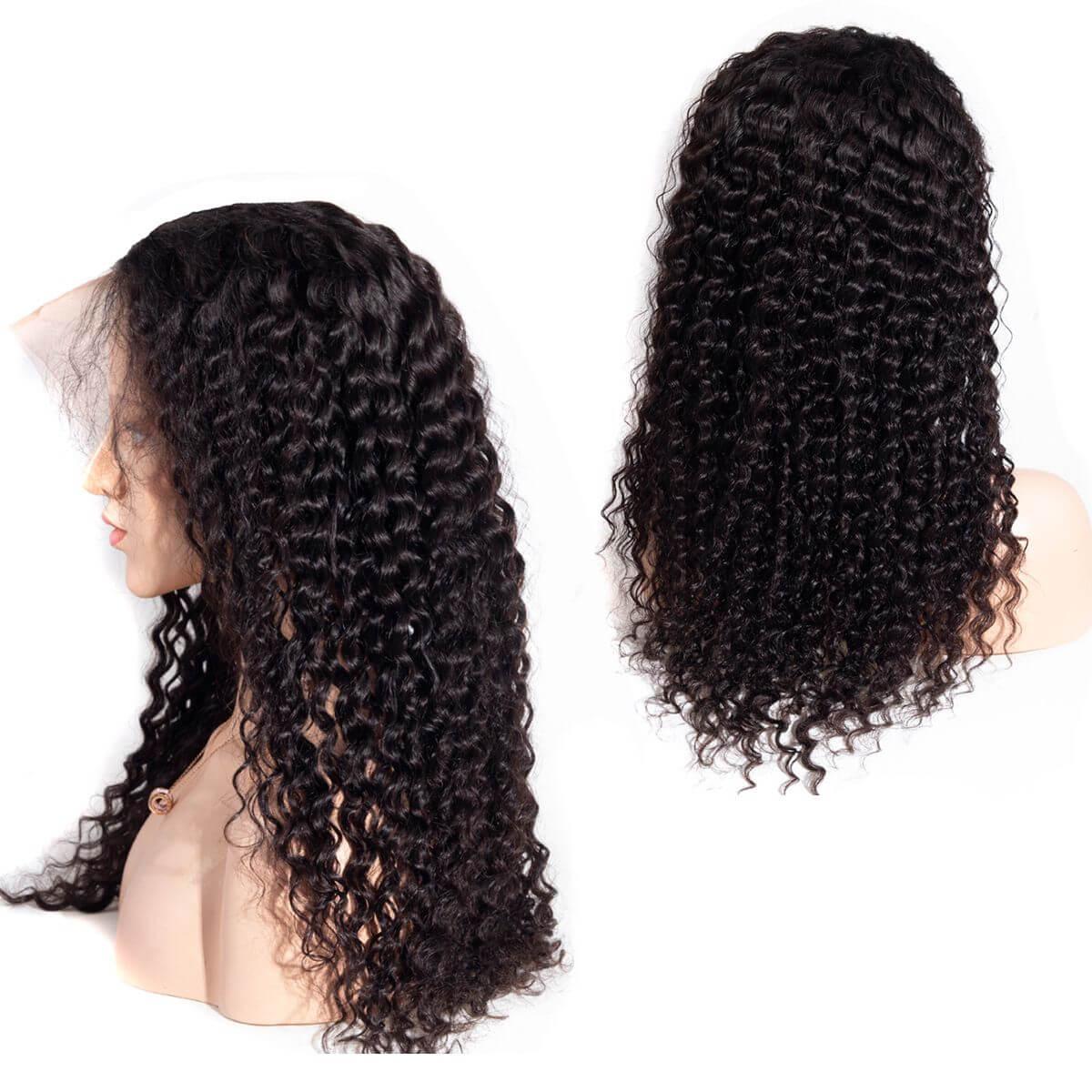 Angie Queen 4*4 Lace Closure Wigs Malaysian Deep Wave Human Hair Wigs 180% Density Pre-plucked