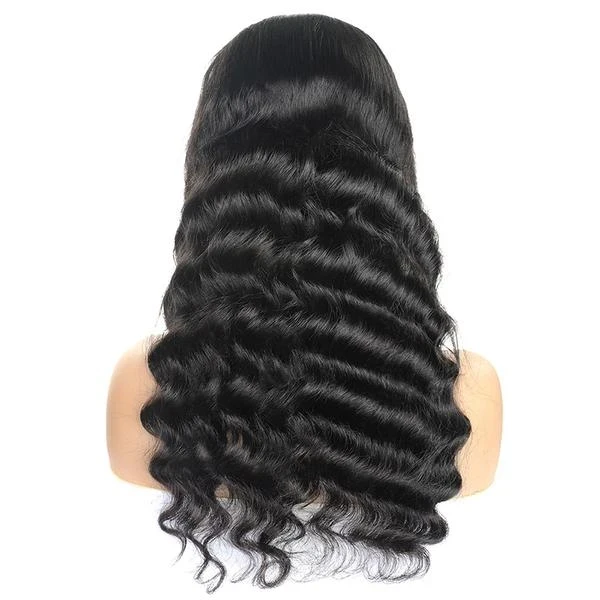 Angie Queen 4*4 Lace Closure Wigs Indian Loose Deep Wave Human Hair Wigs 180% Density Pre-plucked